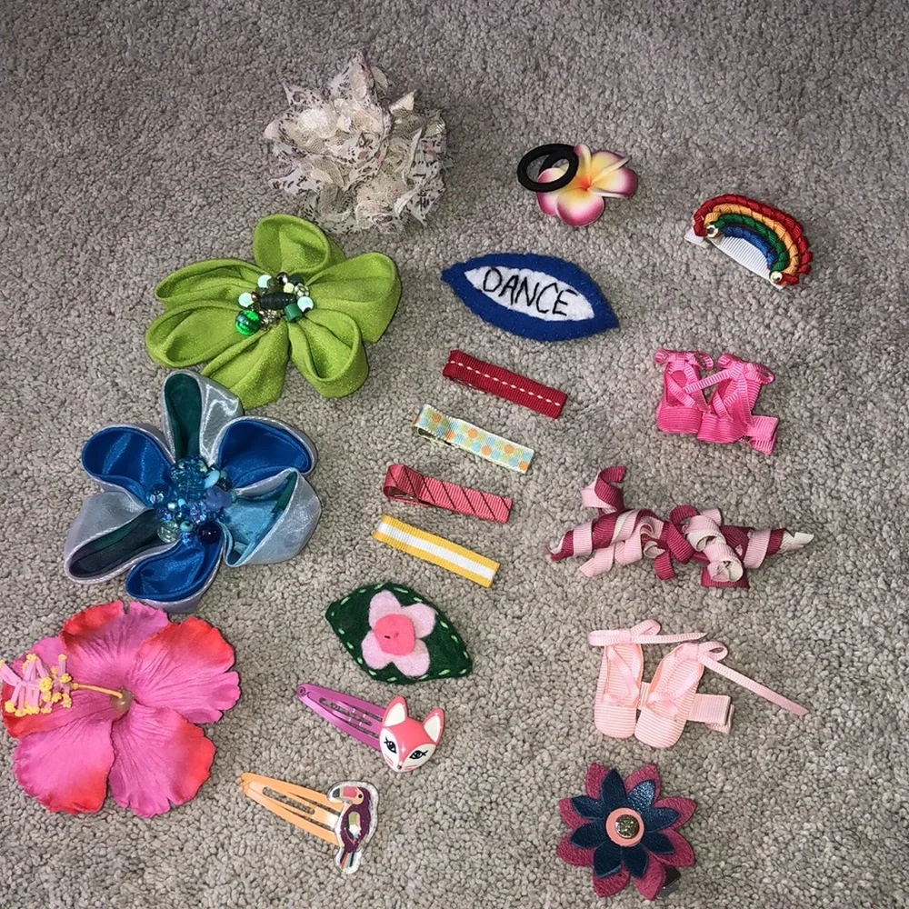 Handmade Girls kids Hair Accessories‎ clip’s barrettes Tie Lot (18) Ballet Shoes